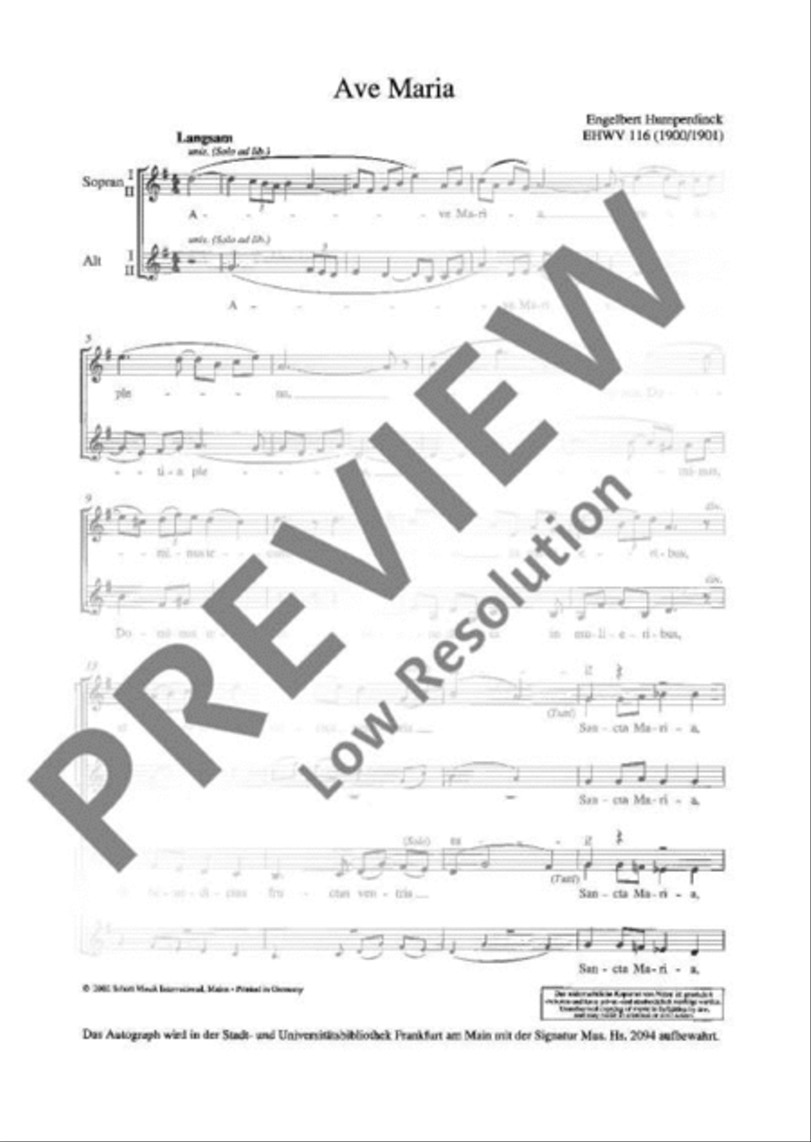 Ave Maria G major SSAA scores gallery preview page 2