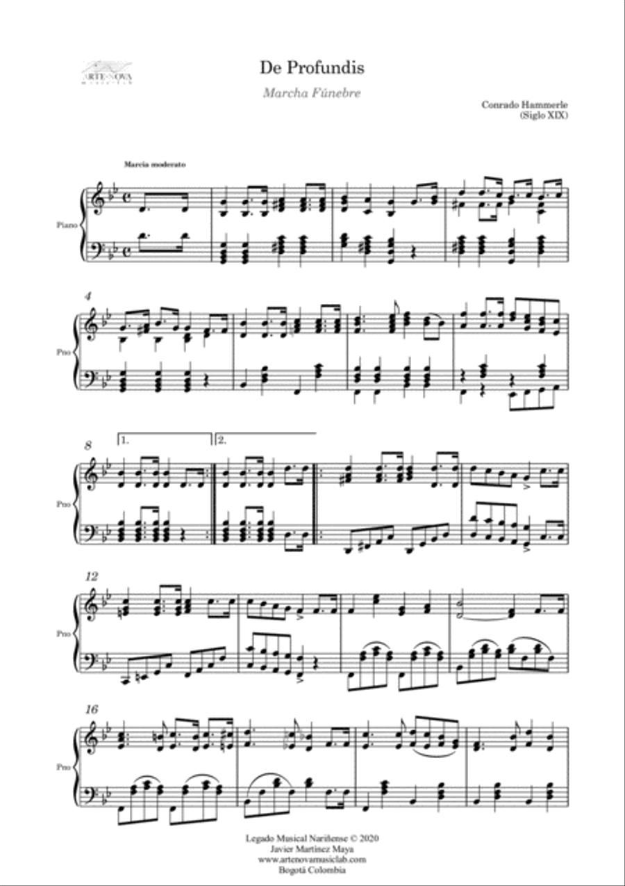 De Profundis - Funeral March for Piano Piano Solo scores gallery preview page 2