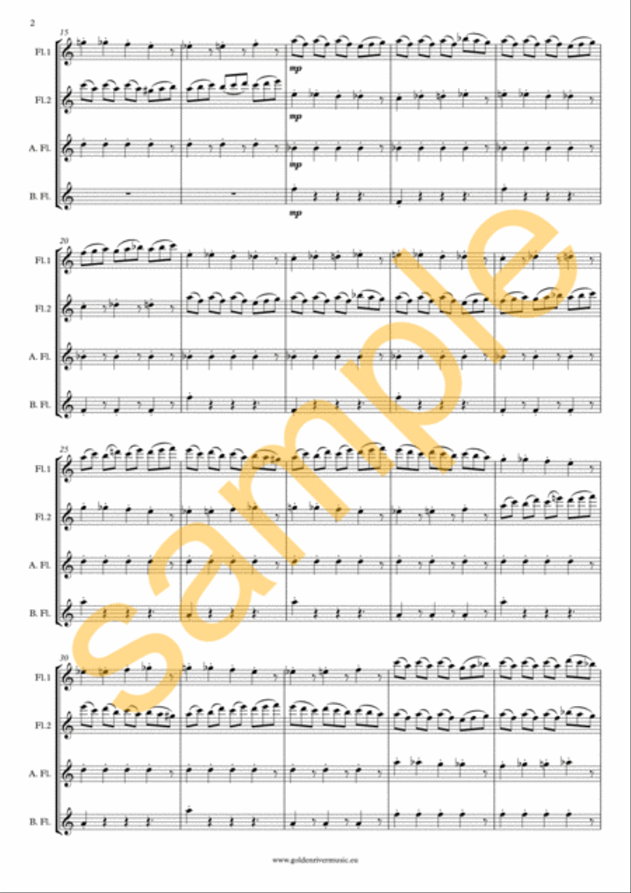 Blue rondo a la Turk Flute Quartet scores gallery preview page 3