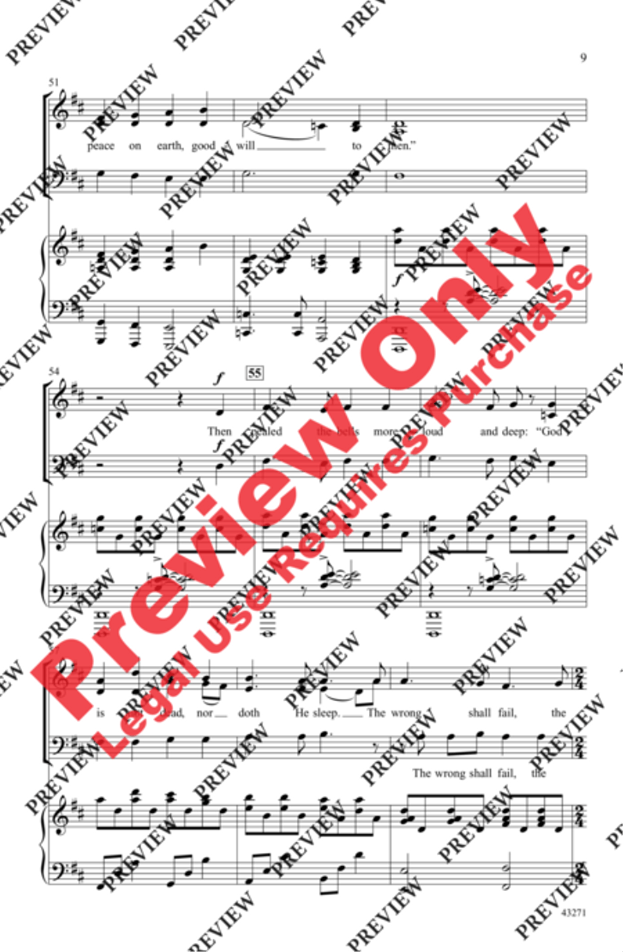 I Heard the Bells on Christmas Day 3-Part scores gallery preview page 9