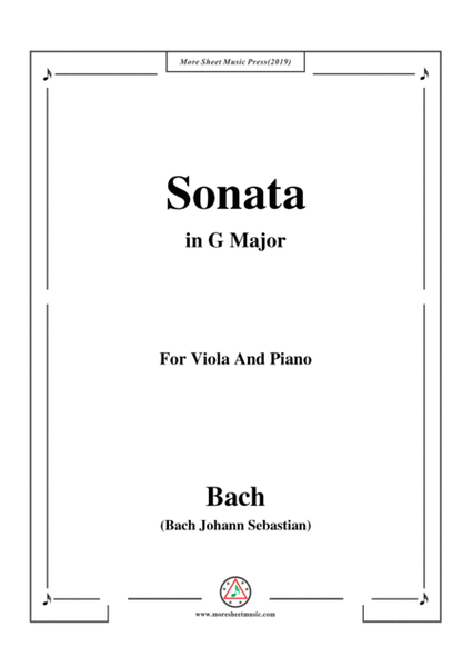Bach,J.S.- Sonata for Viola da Gamba in G Major,BWV 1027,for Viola and Piano image number null