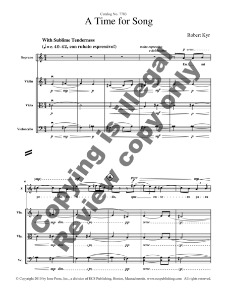 A Time for Song (Full Score)
