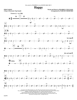 Happy (arr. Paris Rutherford) - Percussion