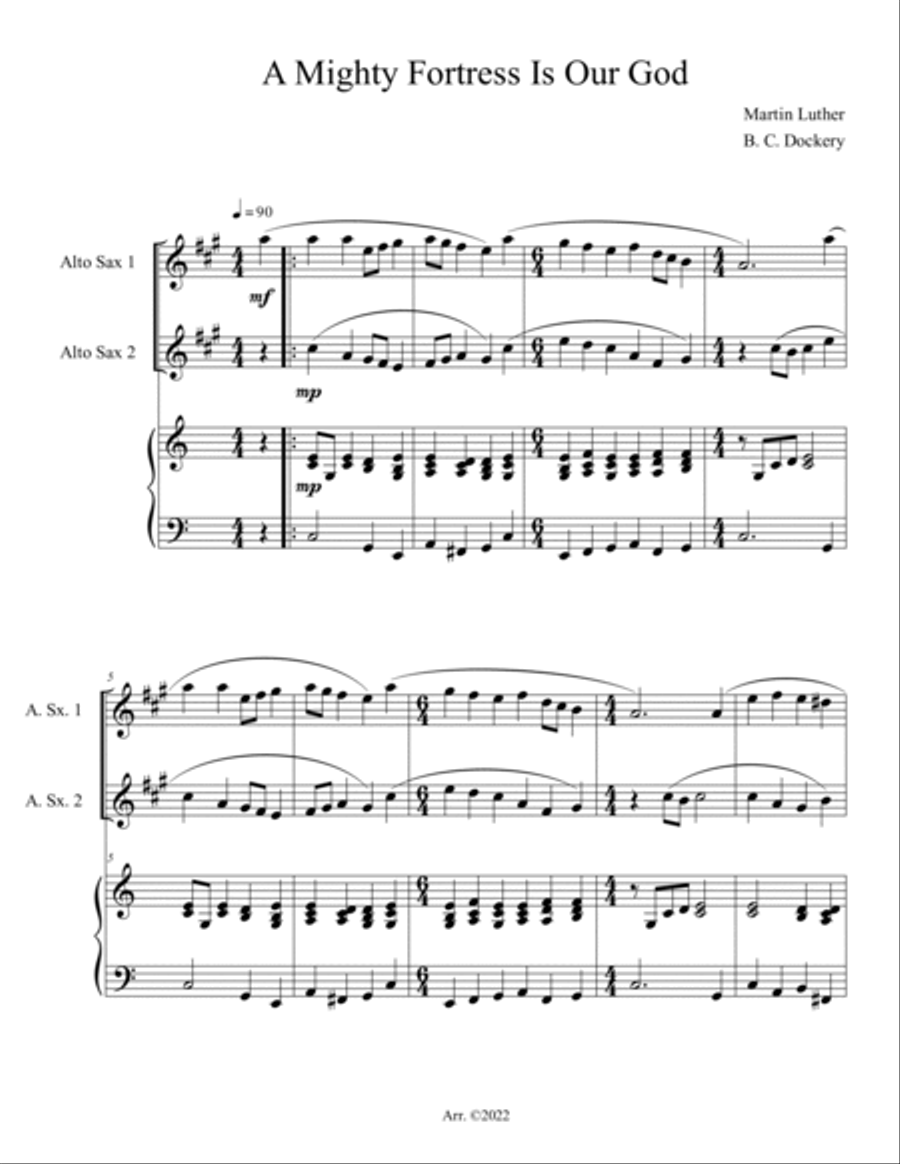 20 Greatest Hymns for 2 Alto Saxophones with Piano Accompaniment Woodwind Duet scores gallery preview page 3