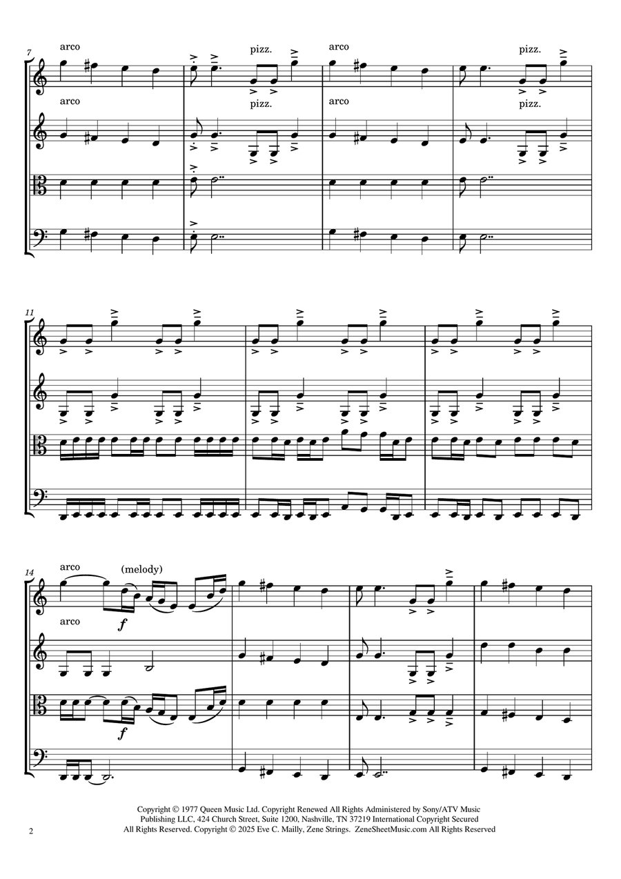 We Will Rock You String Quartet scores gallery preview page 2