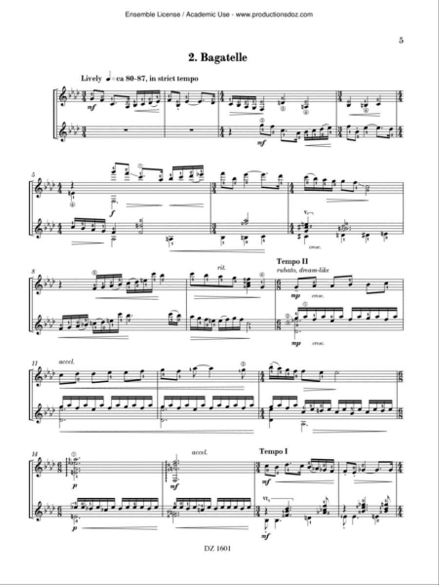 Prelude and Bagatelle Classical Guitar scores gallery preview page 5