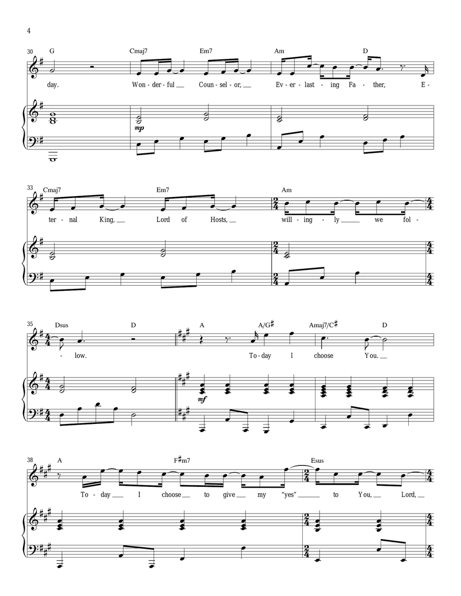 Today (As For Me And My House) Piano, Vocal scores gallery preview page 4
