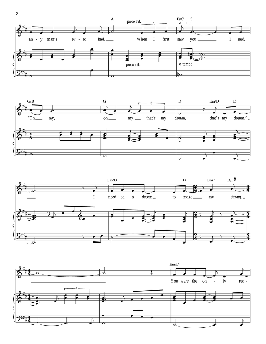 When I First Saw You Piano, Vocal scores gallery preview page 2
