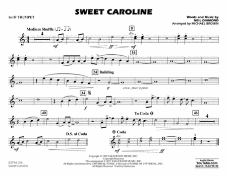 Sweet Caroline by Neil Diamond Marching Band - Sheet Music