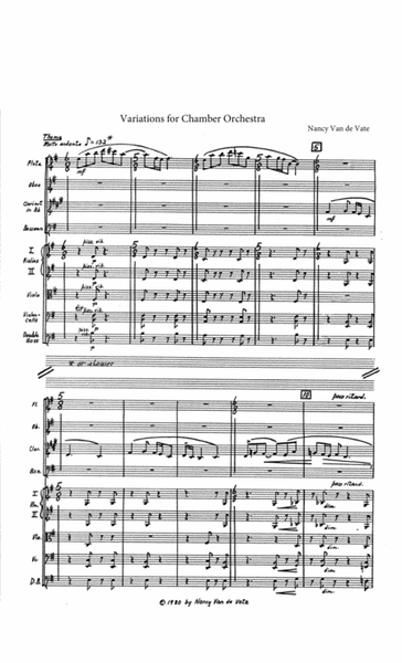 [Van de Vate] Variations for Chamber Orchestra