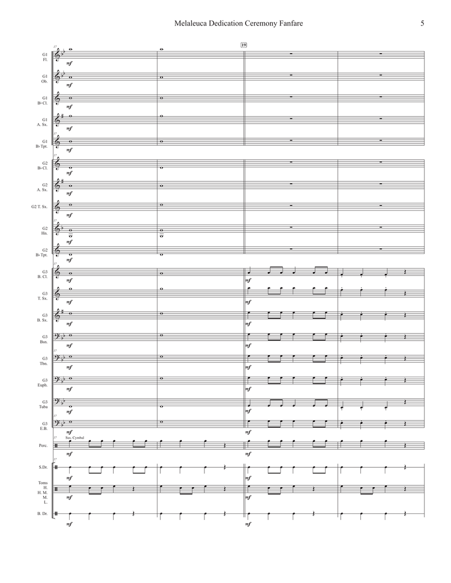 Melaleuca Dedication Ceremony Fanfare For Flex-Band Concert Band scores gallery preview page 6