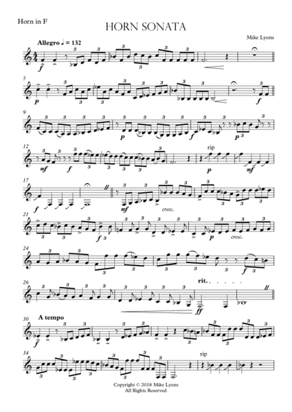 Horn Sonata - No. 1 - 3rd Movement - Allegro image number null