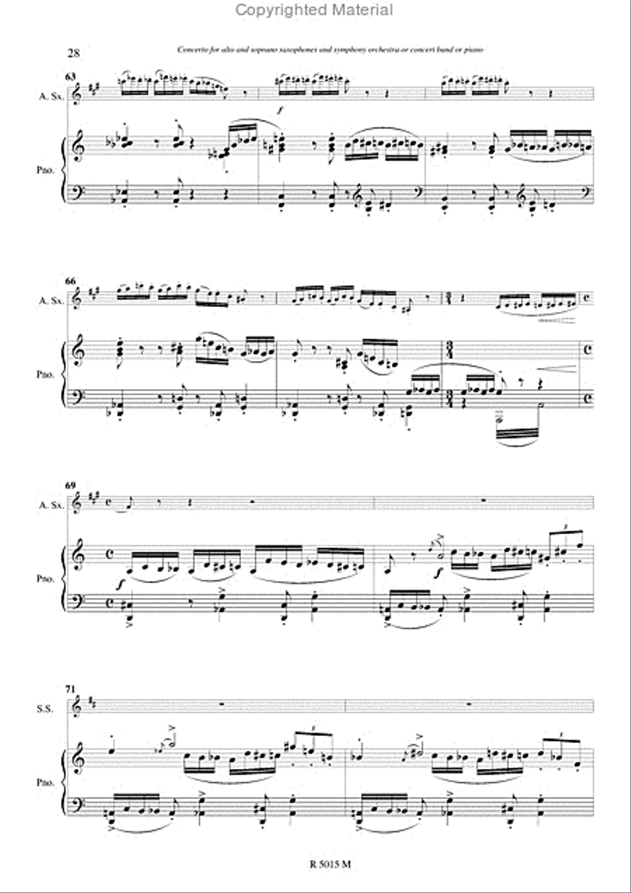 Concerto pour saxophone Piano Accompaniment scores gallery preview page 20