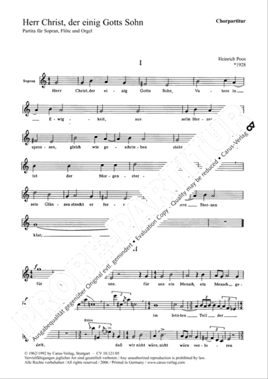 The only Son from Heaven (Herr Christ, der einig Gotts Sohn) Unison Choir scores gallery preview page 2