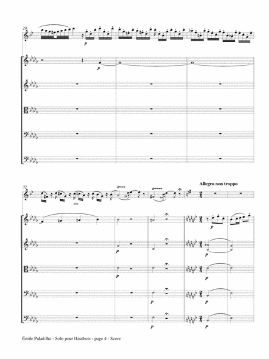 Solo pour Hautbois for Alto Saxophone and Strings Alto Saxophone scores gallery preview page 3