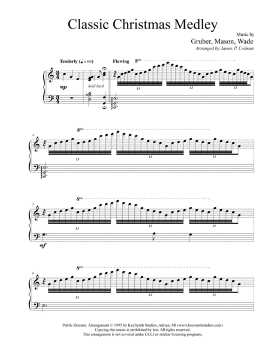 Classic Christmas Medley Piano Solo scores gallery preview page 3