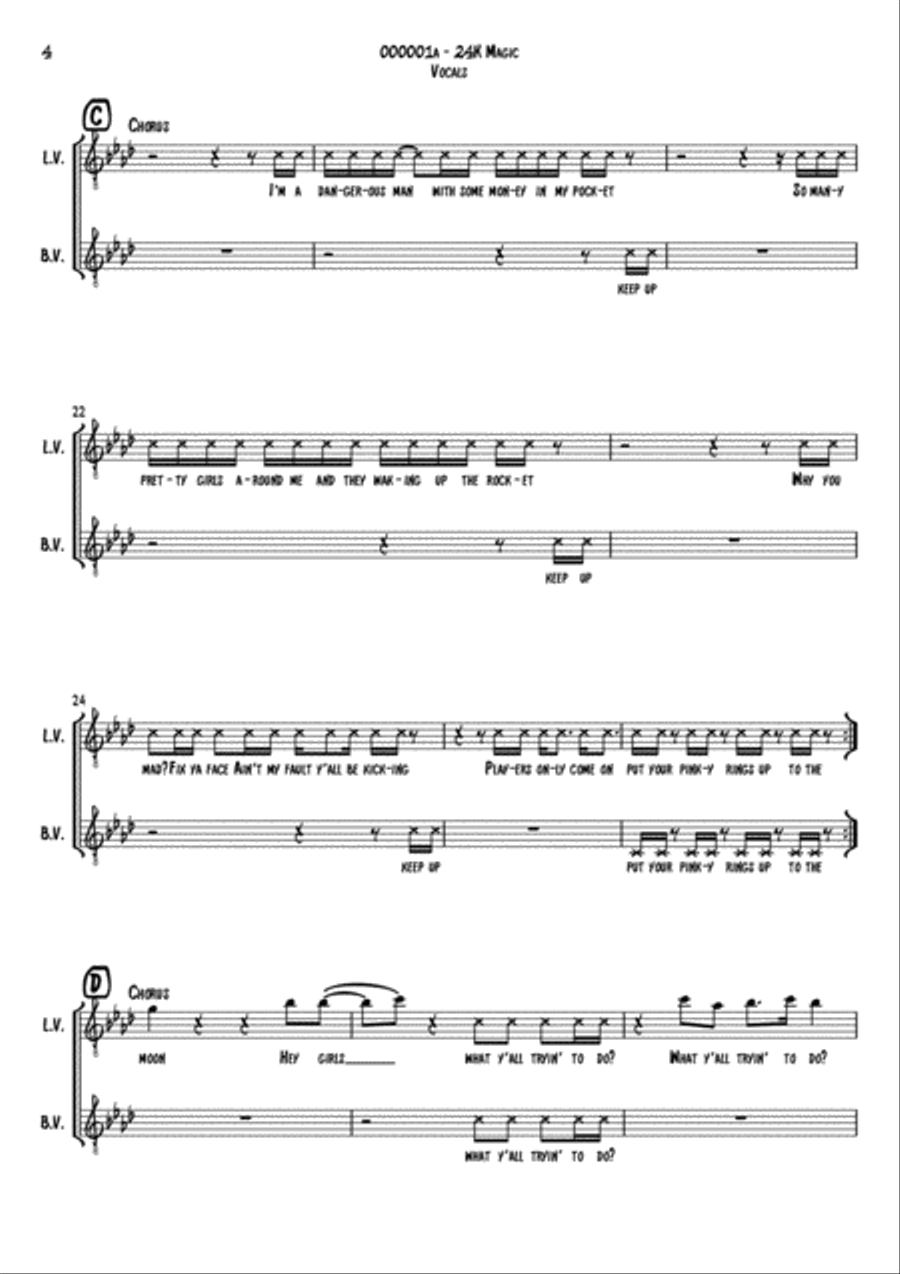 24k Magic Voice Solo scores gallery preview page 4