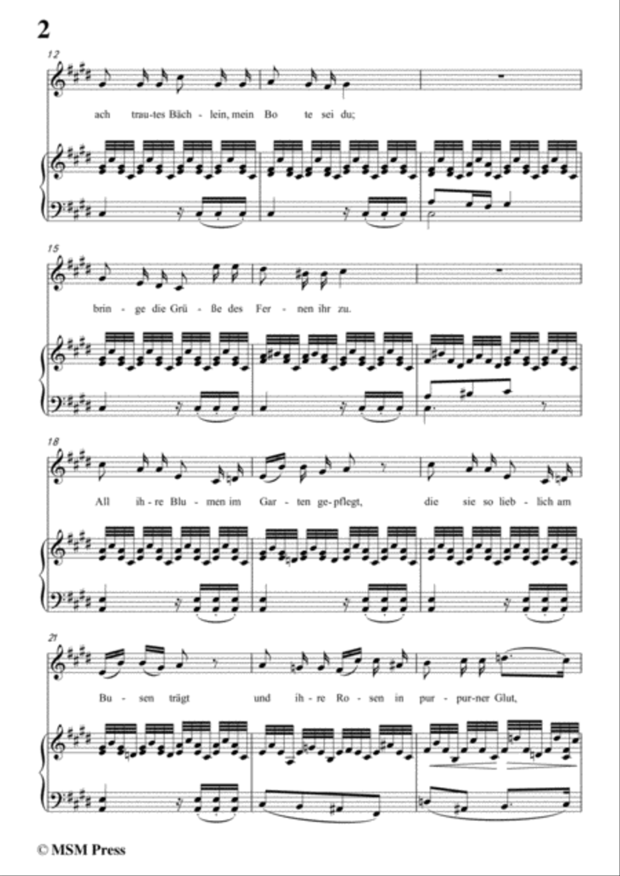 Schubert-Liebesbotschaft,from 'Schwanengesang(Swan Song)',D.957 No.1,in E Major Voice scores gallery preview page 4