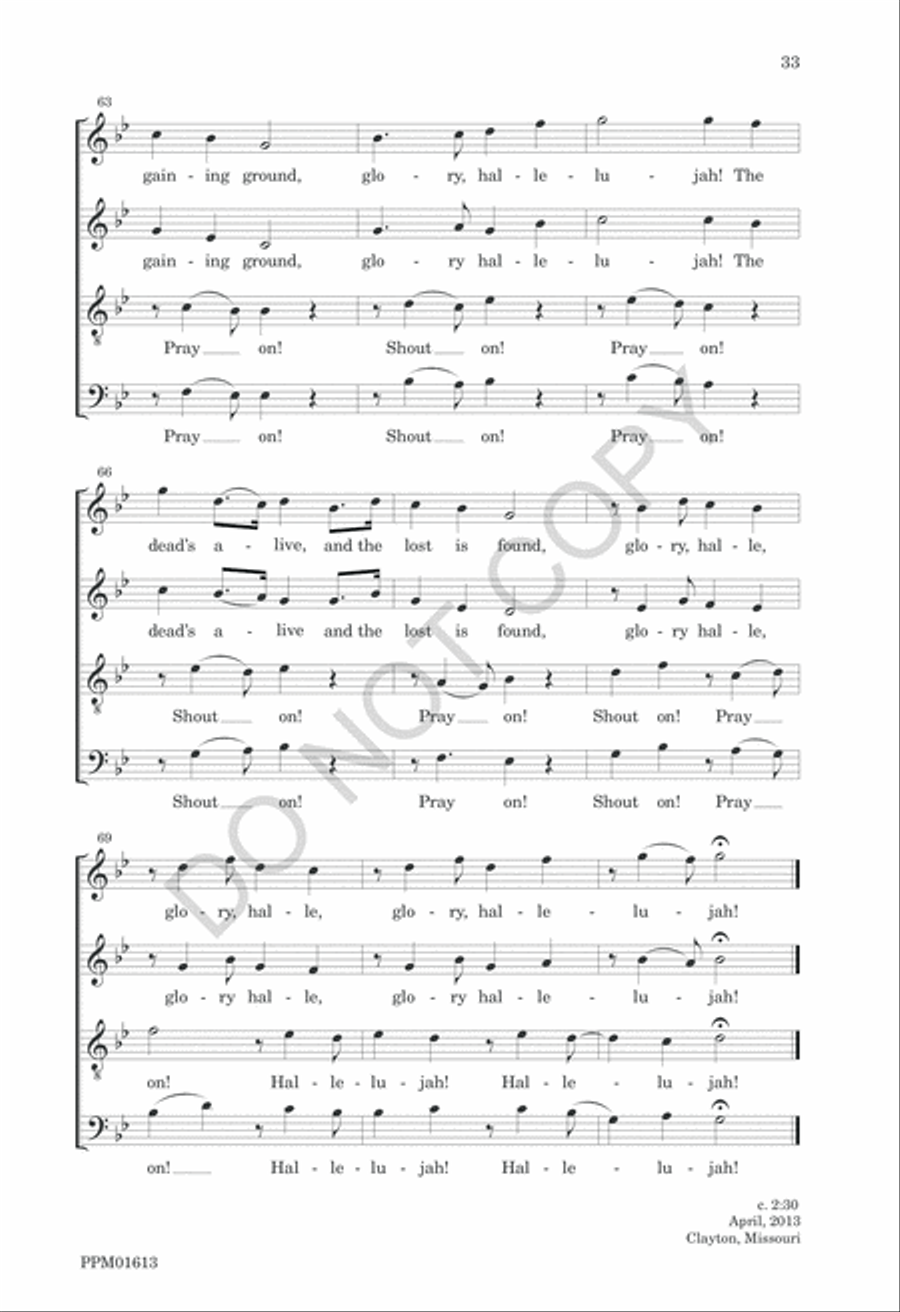 Nine American Folk Hymns 4-Part scores gallery preview page 36