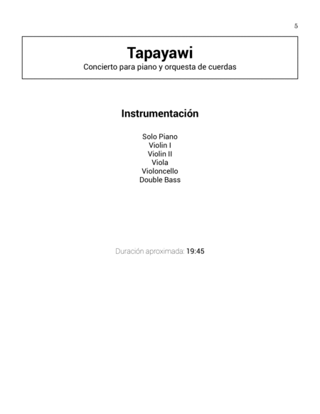 Tapayawi - Score Only