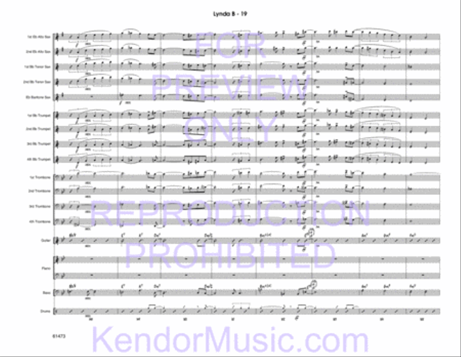 Lynda B (Full Score) Jazz Ensemble scores gallery preview page 21