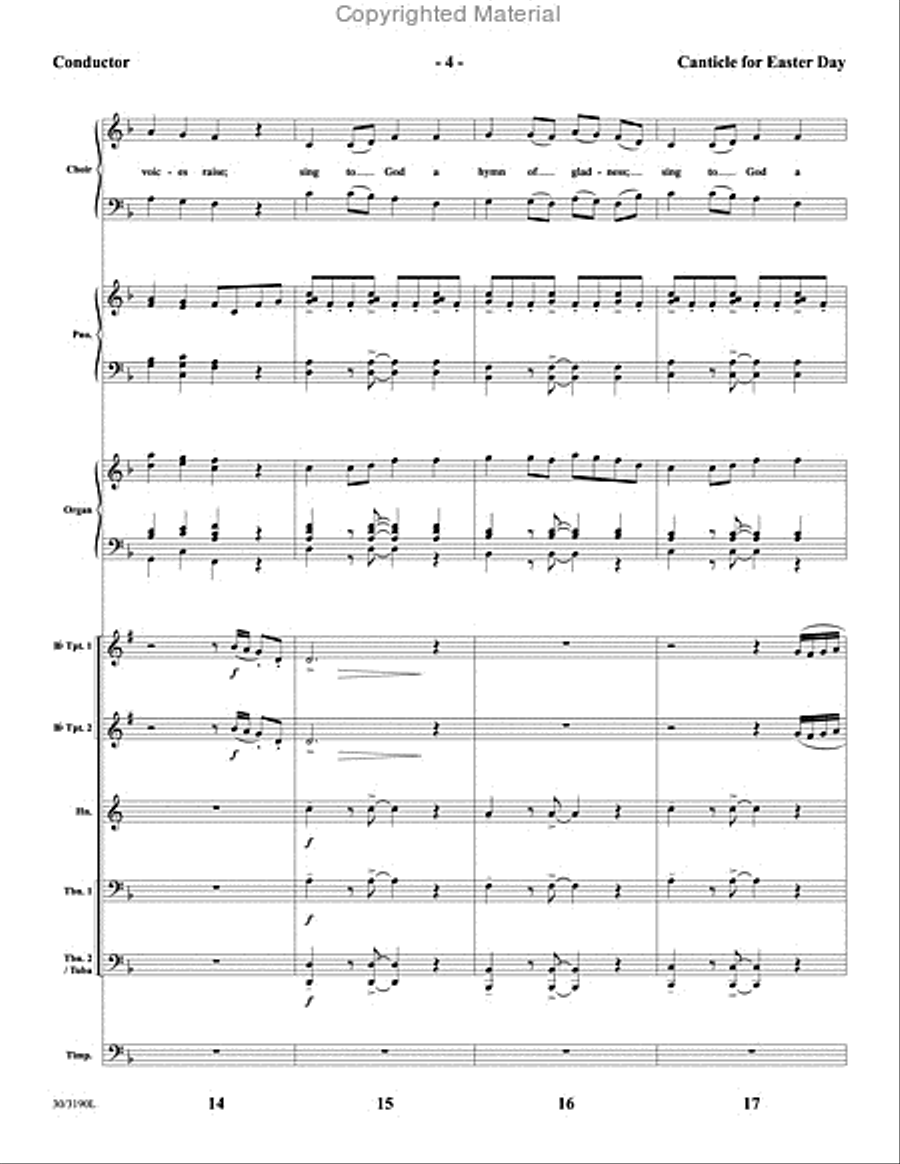 Canticle for Easter Day - Brass and Timpani Score and Parts Choir scores gallery preview page 5