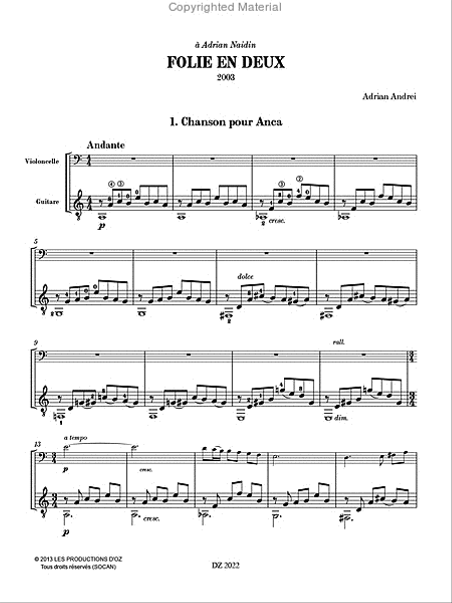Folie en deux Cello scores gallery preview page 2