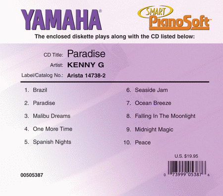 Kenny G - Paradise - Piano Software