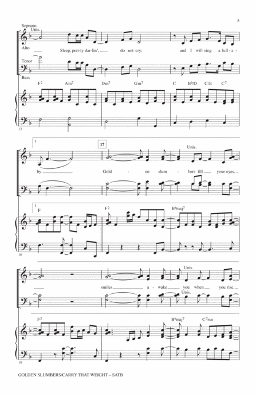 Golden Slumbers 4-Part scores gallery preview page 3