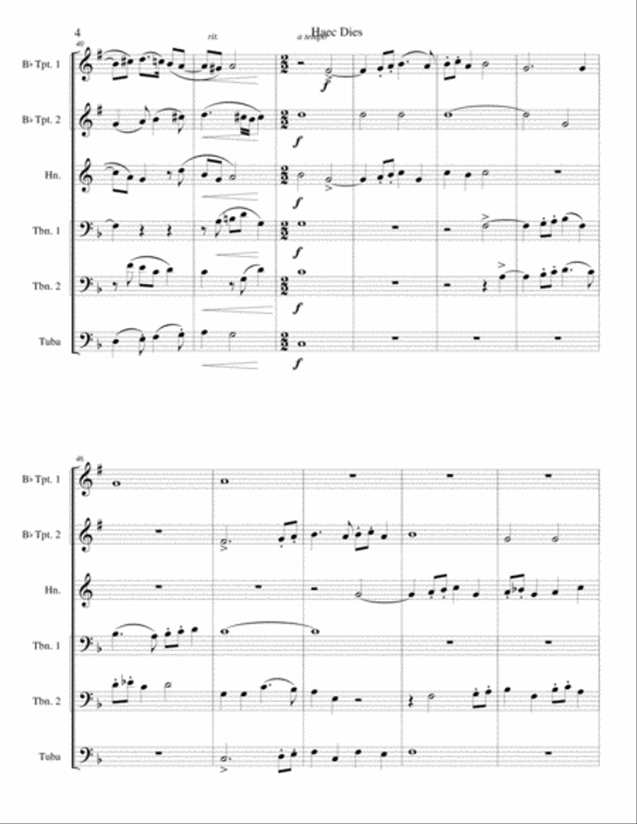 Haec Dies for brass sextet Haec Dies for brass sextet Horn scores gallery preview page 4