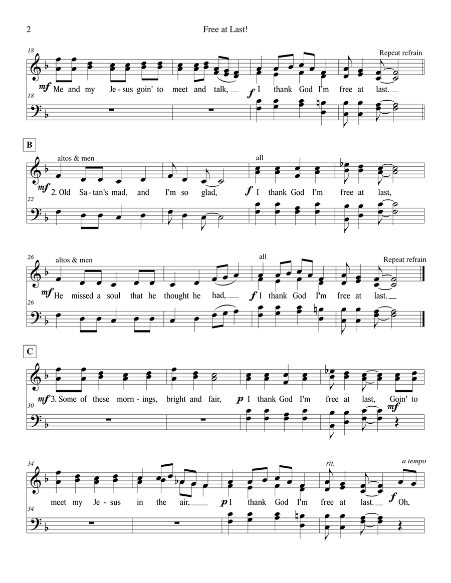 Free at Last 4-Part scores gallery preview page 2