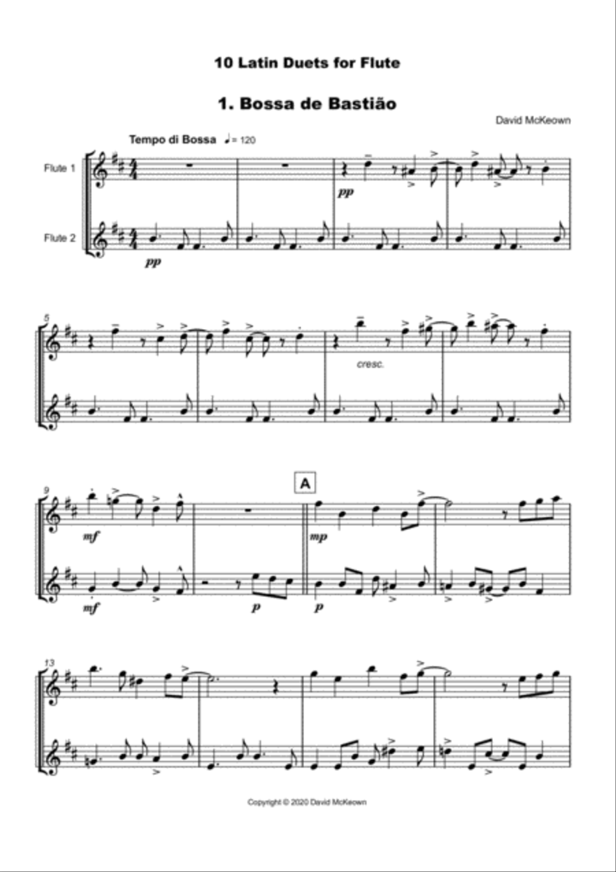 10 Latin Duets, for Flute Flute Duet scores gallery preview page 3