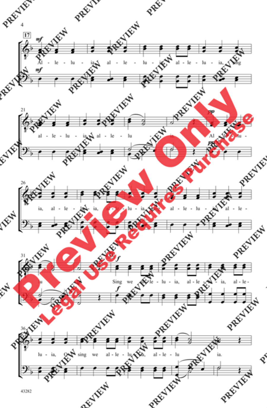 Alleluia Madrigal Men's Choir scores gallery preview page 3