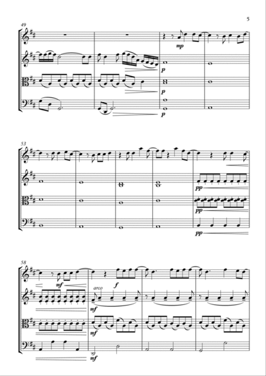 Dancing On My Own String Quartet scores gallery preview page 5