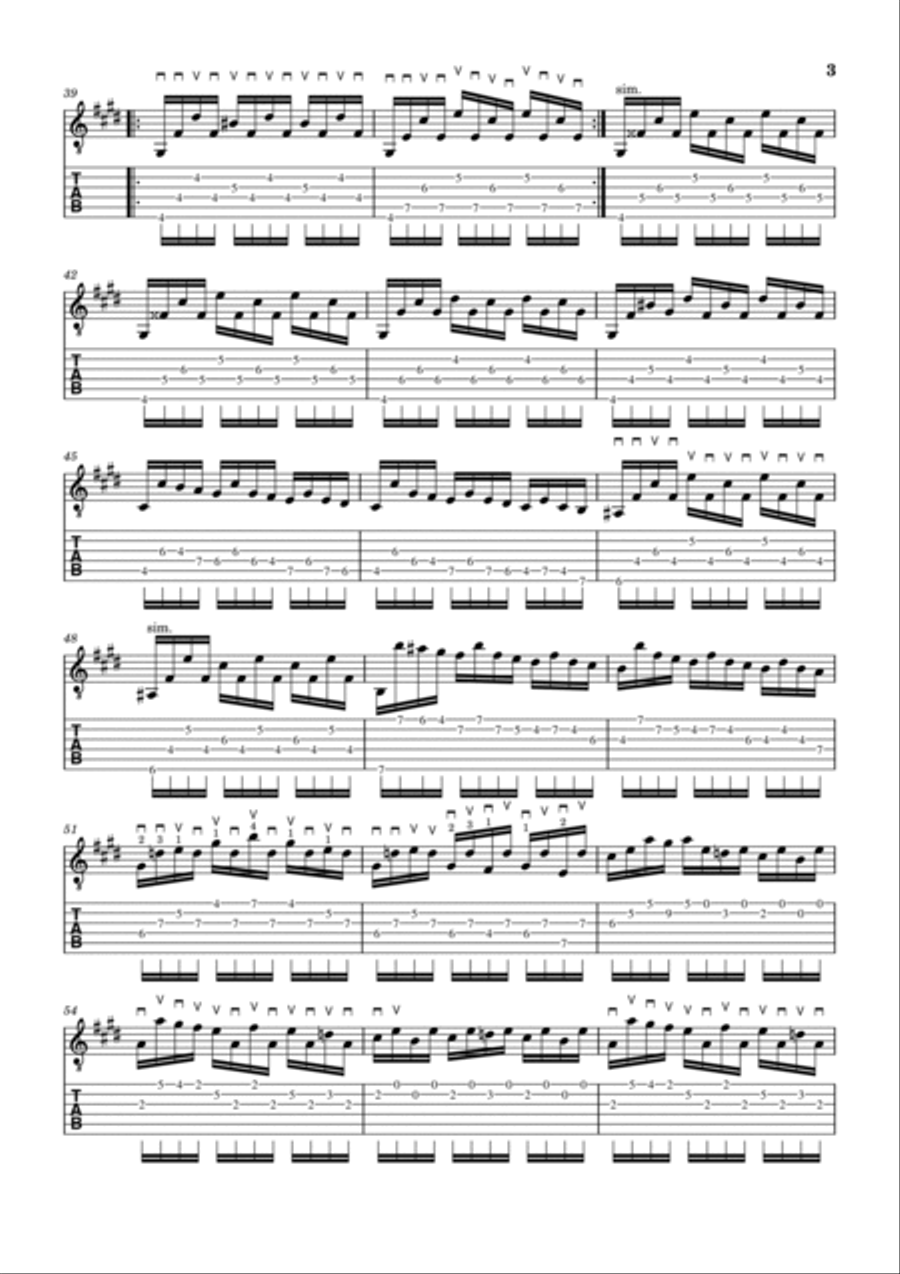 J.S. Bach: Prelude (Violin Partita in E Major BWV 1006) Adaptation for Electric Guitar Violin scores gallery preview page 3
