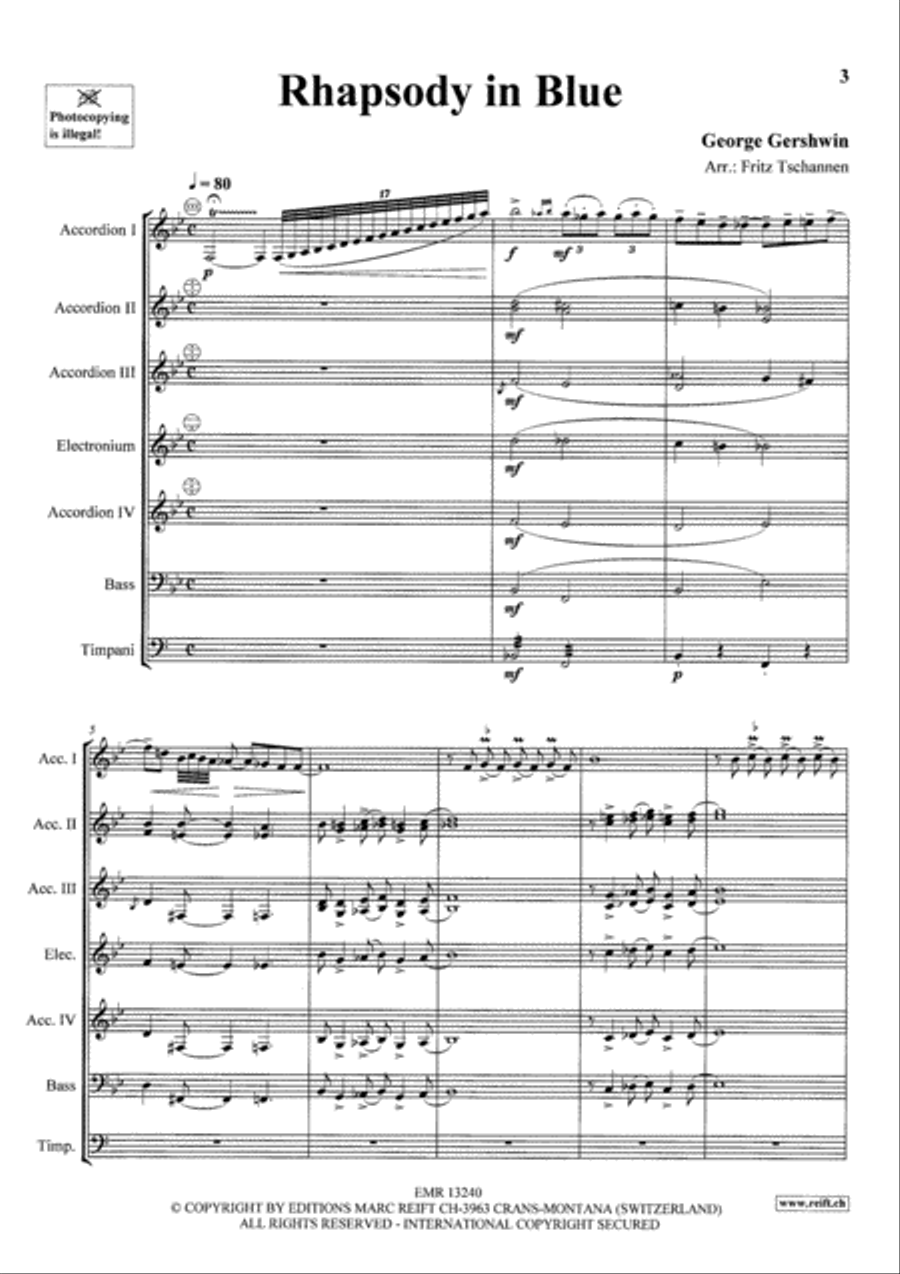 Rhapsody in Blue Rhapsody in Blue Accordion scores gallery preview page 3