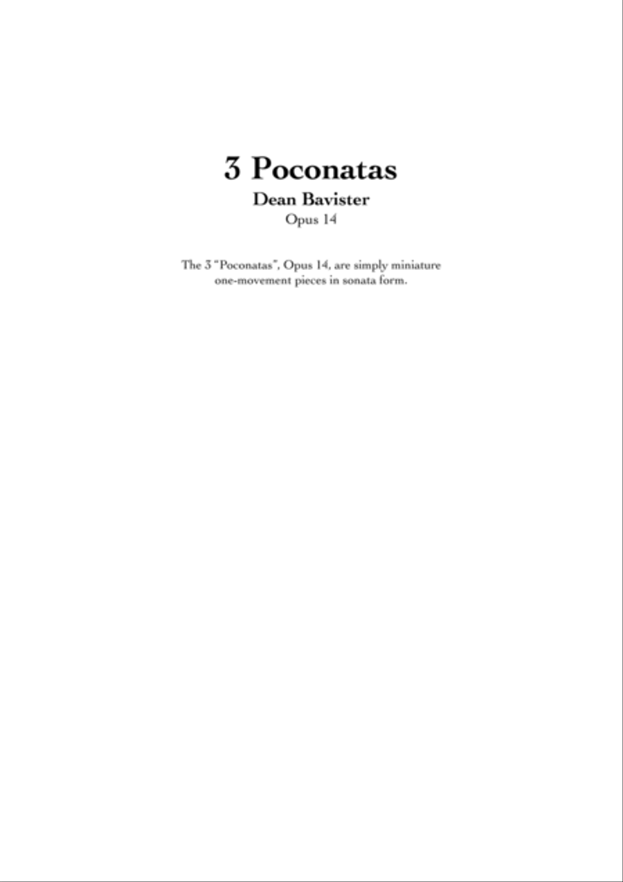 3 Poconatas for Piano (Opus 14) image number null