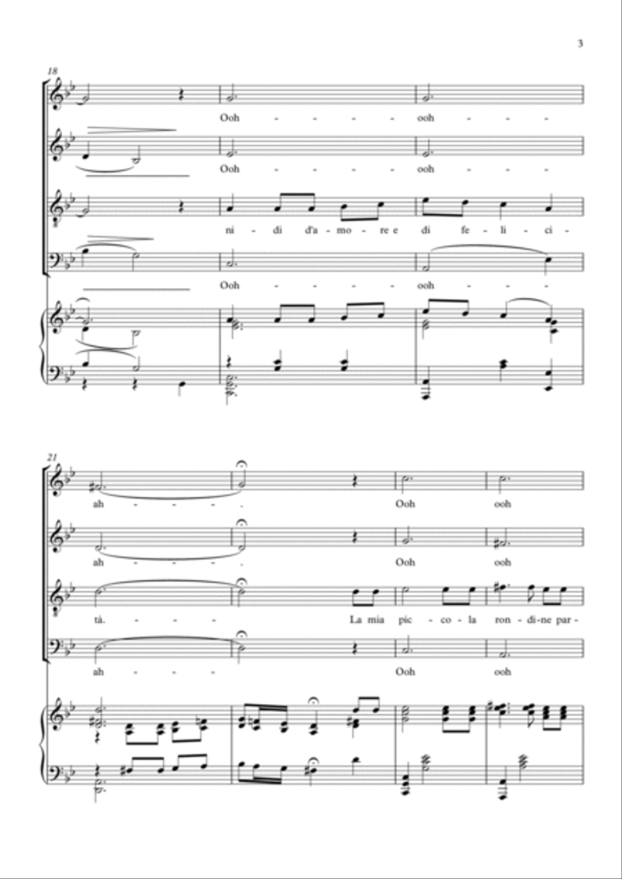 Non Ti Scordar Di Me! SATB and Piano 4-Part scores gallery preview page 3