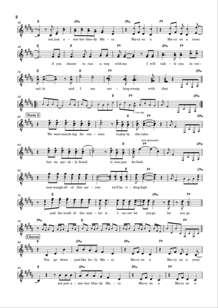 Mary On A Cross Piano scores gallery preview page 2