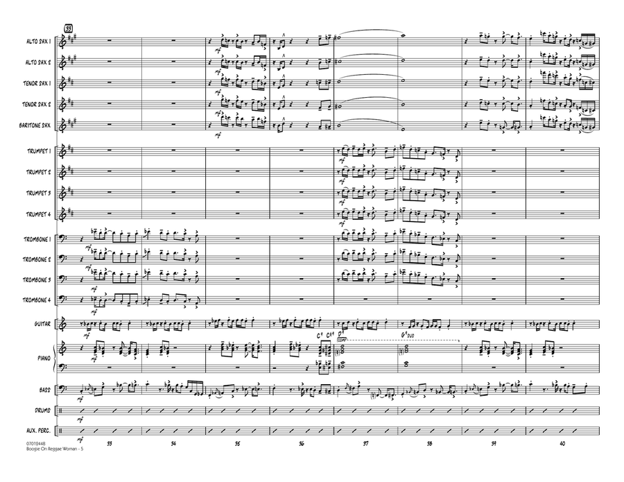 Boogie On Reggae Woman - Conductor Score (Full Score) Jazz Ensemble scores gallery preview page 5