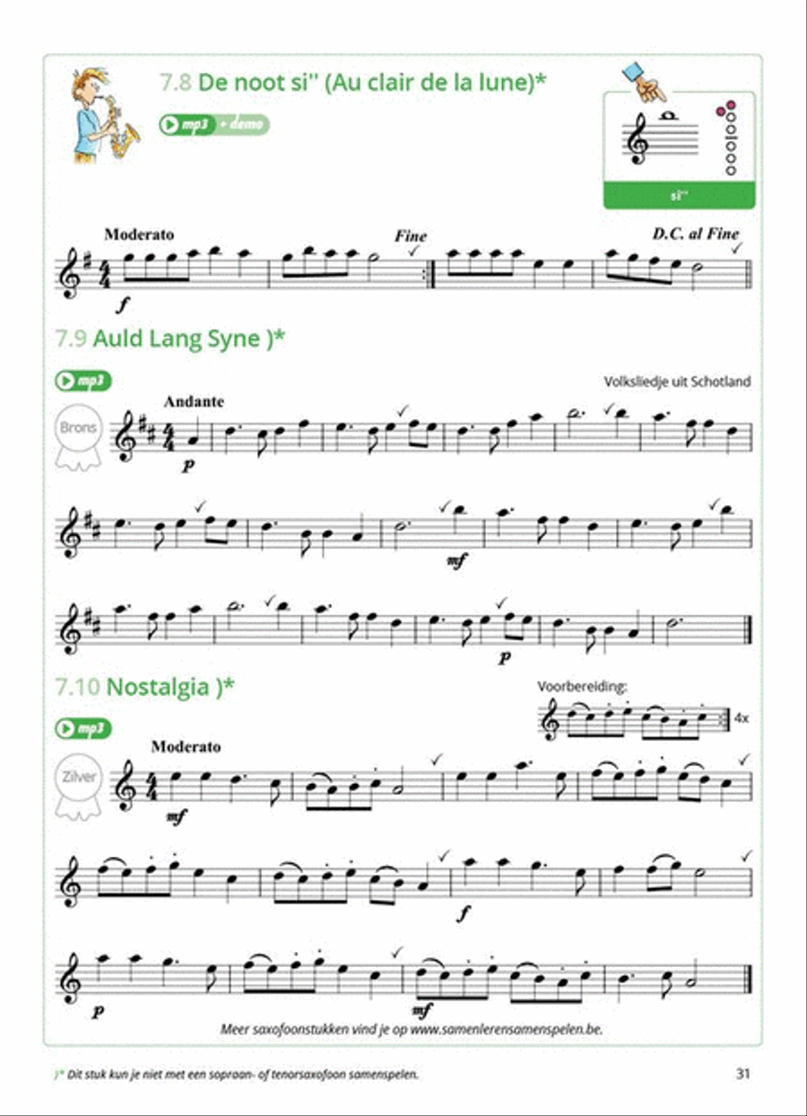 Samen Leren Samenspelen Vlaams Deel 2 Alto Saxophone scores gallery preview page 5