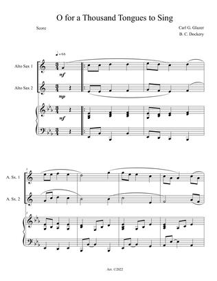 O for a Thousand Tongues to Sing (Alto Sax Duet with Piano Accompaniment)