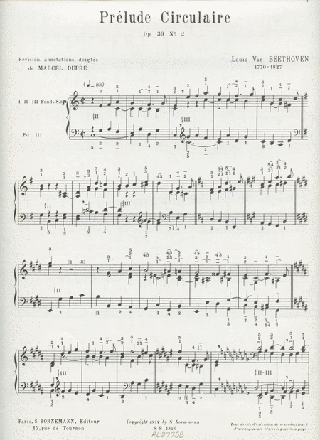 Prelude Circulaire Op.39, No.2 (maitres Classiques No.5) (organ)