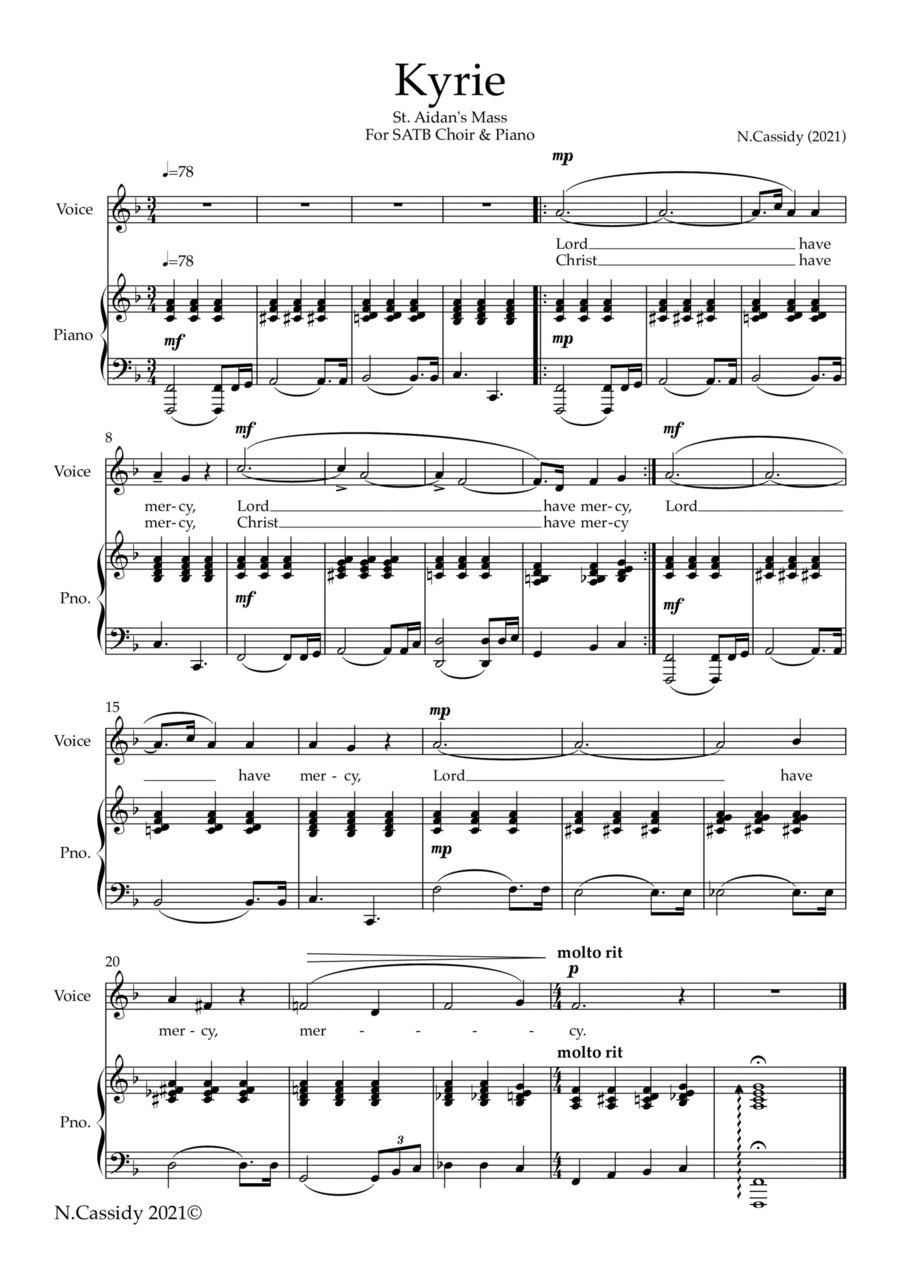 St. Aidan's Mass Unison Choir scores gallery preview page 1