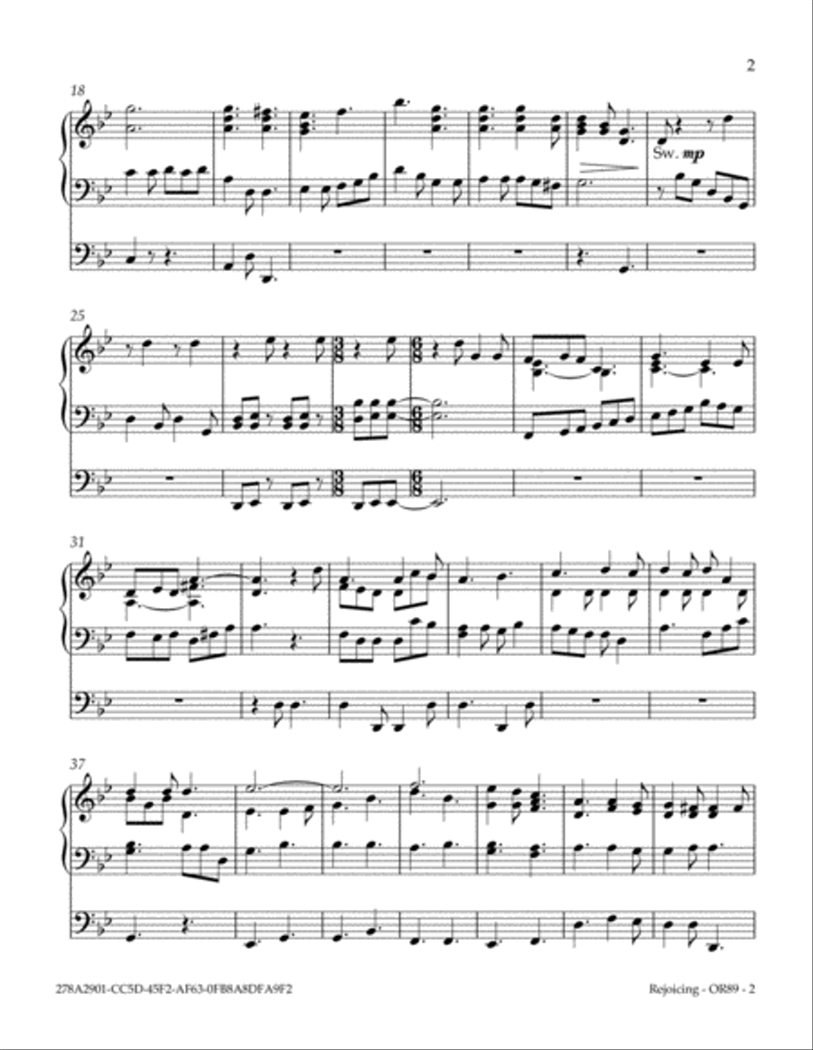 Rejoicing Organ Solo scores gallery preview page 3