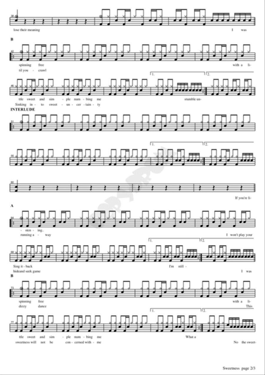 Sweetness Sweetness Drum Set scores gallery preview page 2
