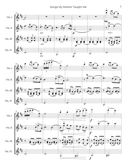 Dvořák: Songs My Mother Taught Me, Op.55 - arr. for Violin Quartet image number null