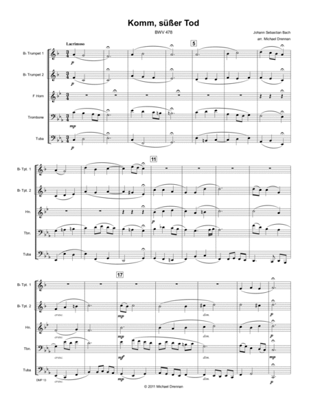 Komm süßer Tod, BWV 478