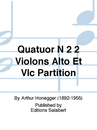 Quatuor N 2 2 Violons Alto Et Vlc Partition