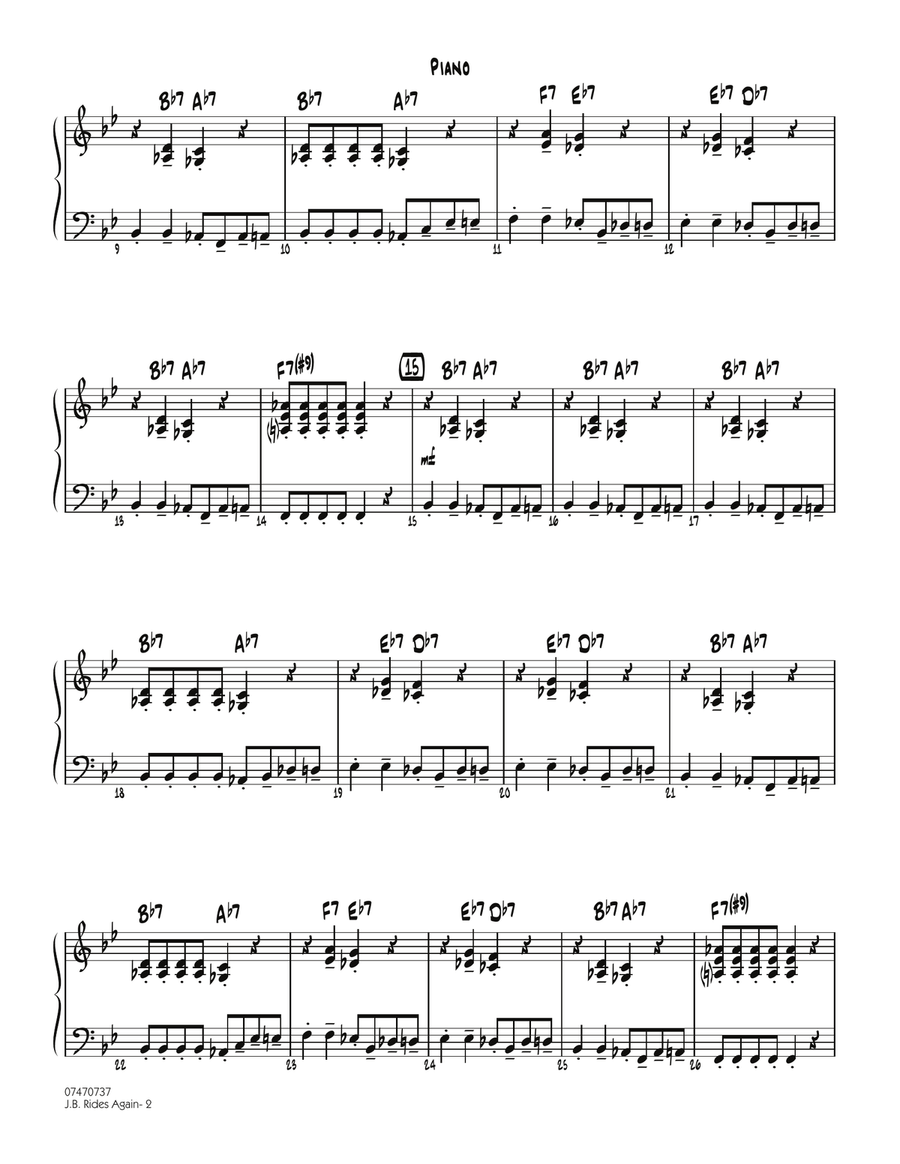 J.B. Rides Again - Piano Jazz Ensemble scores gallery preview page 2